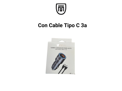 Turbo Cargador Para Auto Con Cable Tipo C 3a