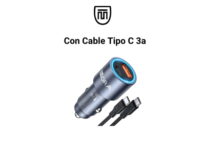 Turbo Cargador Para Auto Con Cable Tipo C 3a