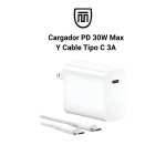Cargador PD 30W Max Y Cable Tipo C 3A
